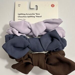 lululemon athletica Uplifting Scrunchie Trio - Lavender, Navy, Brown